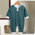 thumbnail image 2 of HAiming Baby Boys Girls Striped Jumpsuit Long Sleeve Button Loose Casual Trendy Snowsuit Fall Winter Outdoors Clothes, 2 of 5