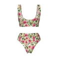 thumbnail image 5 of Daiia Rose Flowers Women's Bikini Set Two Piece Swimsuit High Waisted Bikini Adjustable Straps Bikini Perfect for Beach, Pool, and Summer Vacation-Medium, 5 of 9