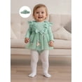 thumbnail image 5 of Spewahor Infant Baby Girl Fall Romper Dress 0 3 6 9 12 18 Months Crew Neck Long Sleeve Floral Print Lace Tutu Dresses Bodysuit with Headband, 5 of 9