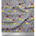 thumbnail image 1 of Soimoi Polyester Crepe Fabric Heart,Vehicles & Animals Cartoon Printed Fabric 1 Yard 52 Inch Wide, 1 of 3