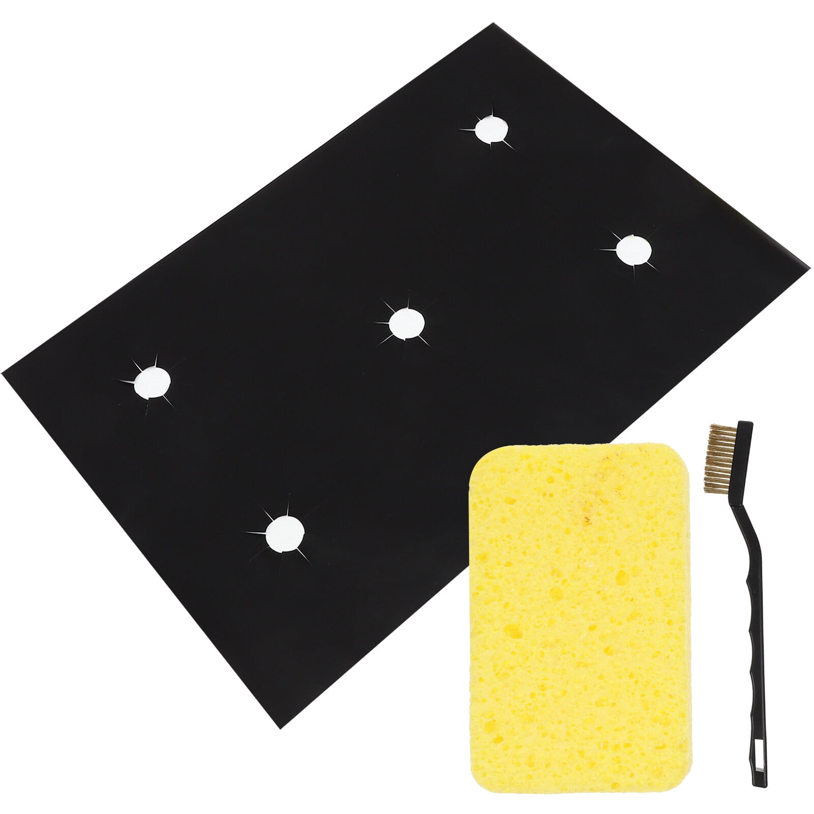 Gas Stove Top Covers 1 Set Stove Top Cover Stove Top Liner Covers Gas Stove Top Mats with Cleaning Brush for Kitchen