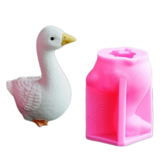 Rvaymup 3D Gooses Animal Silicone Candle Molds for Candle Cement Clay Silicone Molds