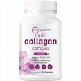 thumbnail image 1 of Multi Collagen Protein Powder, 240 Capsules– Hydrolyzed Collagen Peptides | Type I,II,III,V,X with Biotin 10000mcg, Hyaluronic Acid, Vitamin C – Unflavored – Keto & Paleo Friendly, 1 of 5
