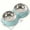 Blue, variant on Stainless Steel Double Pet Bowls With Non-Skid Base, Easy To Clean Dog Bowls Perfect For Food And Water