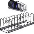 thumbnail image 1 of Multifunctional retractable desktop kitchen rack iron pot lid storage rack multi-layer adjustable pot lid rack black, 1 of 5