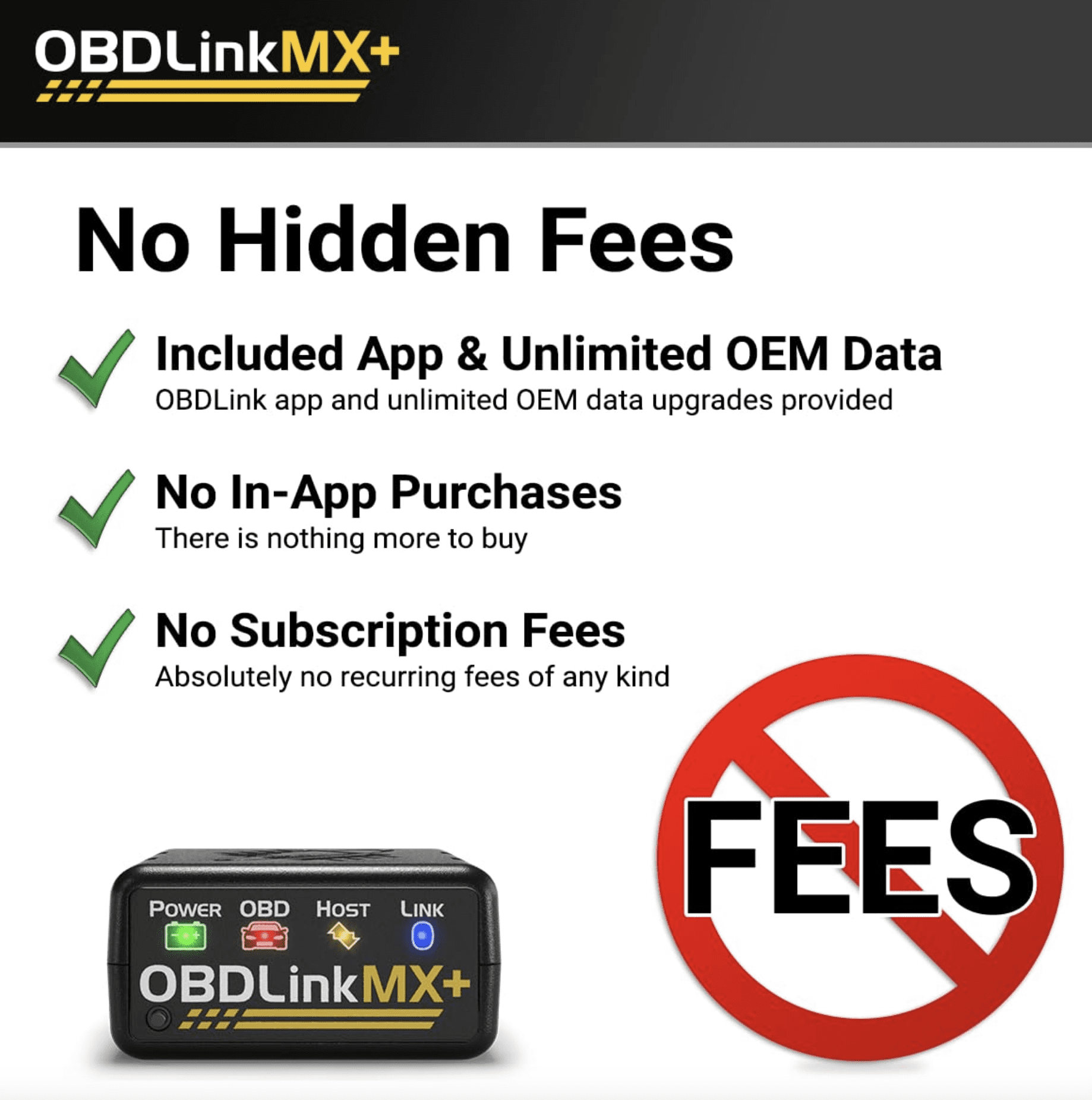OBDLink MX+ OBD2 Bluetooth Scanner for iPhone, Android, and Windows