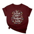 thumbnail image 2 of Tejiojio Christmas Tree Shirt for Women Plus Size Tshirt Short Sleeve Leopard Graphic Tops Funny Crewneck Shirt Bleached Dressy Casual Tees Blouse Top, 2 of 5