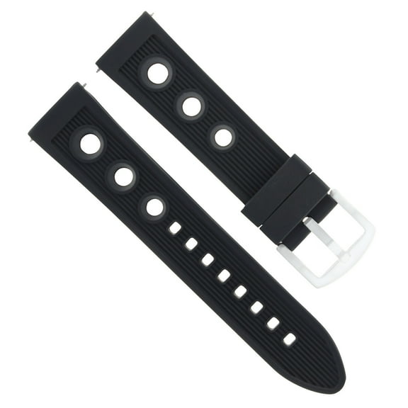 22MM RUBBER WATCH BAND STRAP FOR SEIKO WATCH SKX007 SKX009 SKX175 SKX176 BLACK