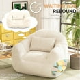 thumbnail image 4 of PINDEE Oversized Bean Bag Chair Pumpkin Shaped Large Floor Sofa with Shredded Sponge Filler for Gaming Reading Relax in Living Room Bedroom.Beige, 4 of 15