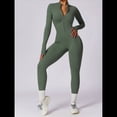 thumbnail image 4 of Mono de Entrenamiento de Larga para Mujer, con Cremallera, Pantalón y Mono Ajustado. Verde Tropical L, 4 of 10