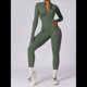 thumbnail image 4 of Mono de Entrenamiento de Larga para Mujer, con Cremallera, Pantalón y Mono Ajustado. Verde Tropical L, 4 of 10