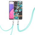 thumbnail image 2 of Flower Pattern Case for Samsung Galaxy A33 5G, Detachable Shoulder Strap Lanyard Crossbody Slim Lightweight Floral Cover with Soft Silicone Shockproof Drop Resistant Case,Blue Rose, 2 of 7