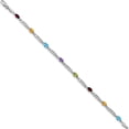 thumbnail image 2 of 14K White Gold Fancy Diamond And Gemstone Rainbow Bracelet (Width 4) (Length 7) - Jbsp, 2 of 5