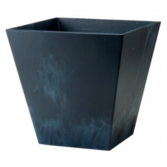 Novelty 12 in. Square Ella Black Planter
