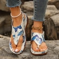 thumbnail image 6 of Womens Sandals Comfortable Oversized Herringbone Sandals Butterflys Print Back Buckle Sloping Heel Sandals, 6 of 9