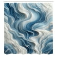 thumbnail image 4 of Ambesonne Blue Shower Curtain, Surreal Oceanic Marble Print, 69"Wx84"L, Sky Blue and Off White, 4 of 4