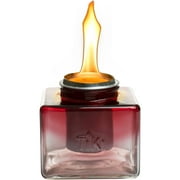 TIKI Brand 5" Clean Burn Glass Ombre Ice Table Torch, Red