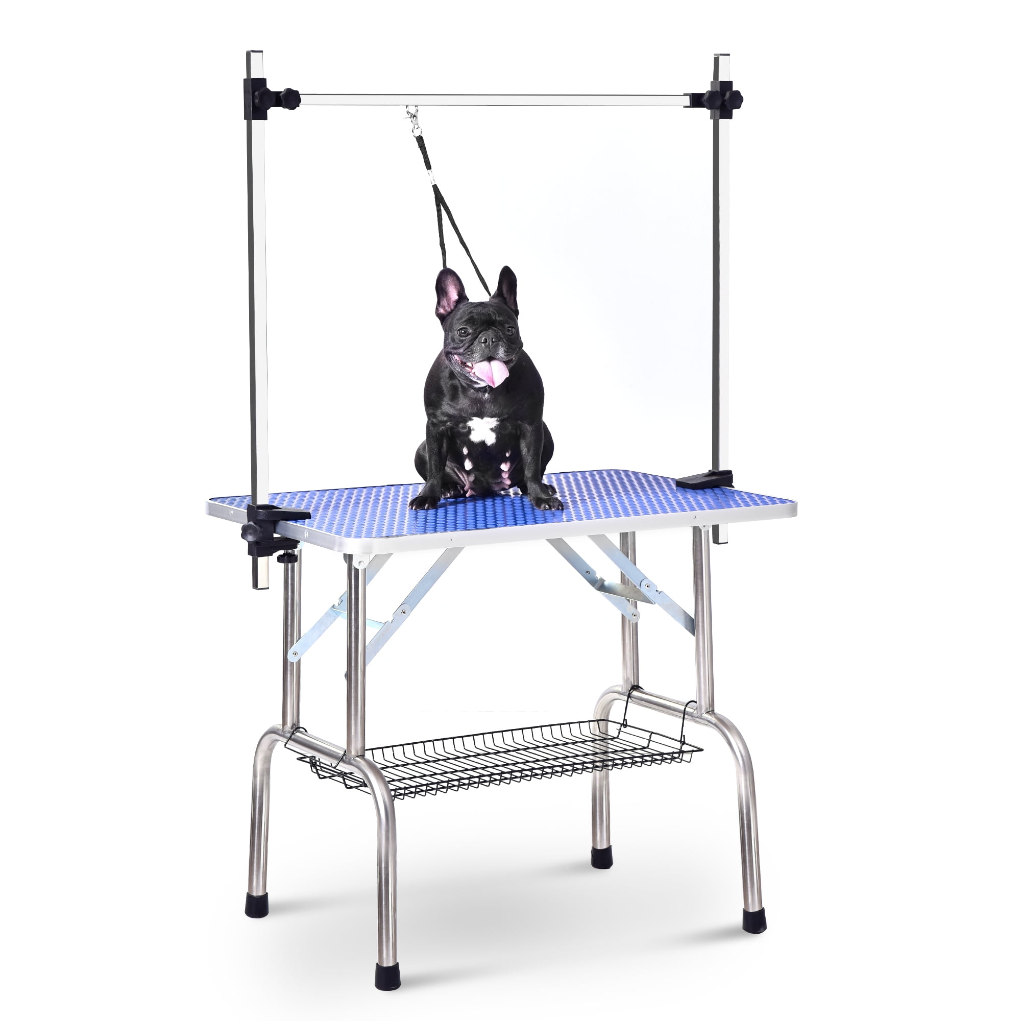 Pefilos 36" Dog Grooming Table for Medium Small Dogs Professional Portable Trimming Table with Arm/Noose/Mesh Tray Pet Grooming Table, Blue Pefilos 36" Dog Grooming Table for Medium Small Dogs Professional Portable Trimming Table with Arm/Noose/Mesh Tray Pet Grooming Table, Blue