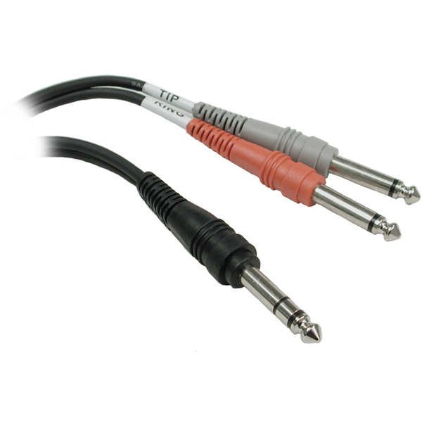 Hosa Stp203 1/4" Trs Male To Two 1/4" Ts Male Send/return Cable