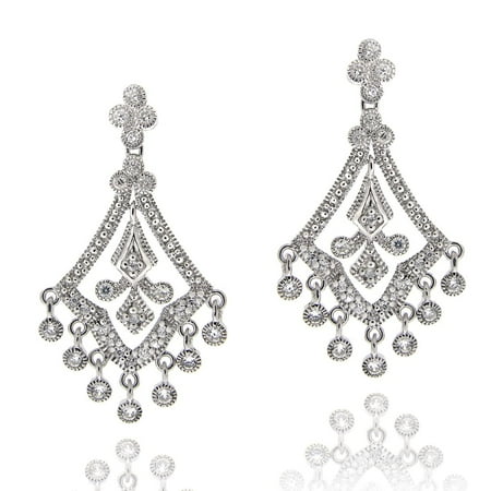 Icz Stonez Sterling Silver Cubic Zirconia Chandelier Icz Stonez Sterling Silver Cubic Zirconia Chandelier Earrings