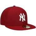 thumbnail image 3 of Men's New Era Maroon New York Yankees White Logo 59FIFTY Fitted Hat, 3 of 5