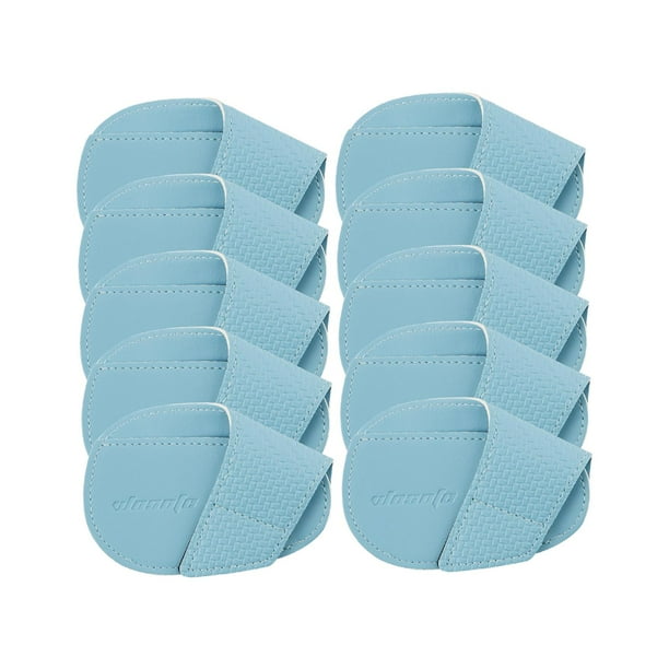 10 fundas protectoras para cabezas de hierro de golf de poliuretano, duraderas y ligeras. Azul claro