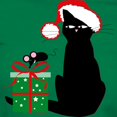 thumbnail image 3 of CafePress - Santa Cat &Amp; Mouse Women'S Dark T Shirt - Women's Traditional Fit Dark T-Shirt, 3 of 4