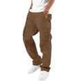thumbnail image 4 of Jovrlynd Cargo Pants Men Drawstring Stretch Loose Fit Elastic Waist Outdoor Hiking Pants Fashion Cotton Work Pants, M-3XL, 4 of 8