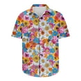 thumbnail image 4 of ZCFZJW Summer Men's Hawaiian Shirt Big and Tall Regular Fit Short Sleeve Floral Print Button Down Shirts Tropical Vacation Beach Shirts Tops Multicolor#19 M, 4 of 5