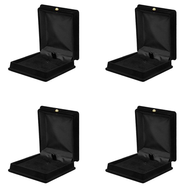 4 x Velvet Necklace Chain Jewelry Display Storage Box Gift Case Holder Organizer---