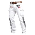 thumbnail image 4 of CONZONE Independence Day Men's Cargo Pants Straight Leg Pants for Men Trendy Buttons Patriotic Usa Flag Graphic 4Th Of July Outdoor Joggers With Pocket, 4 of 4