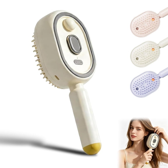 Electric Steam Brushs for Hair, Rechargeable Steam Hair Straightener with Water Spray, Anti-Static Wet Hairbrush for Smoothing & Reducing Frizz