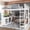 White, variant on Harper & Bright Designs Full Size Metal Loft Bed with L-shaped Desk and Wardrobe, Loft Bed with Storage Shelves and Cubes, Black