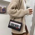 thumbnail image 4 of Bolso bandolera para mujer con forma de radio bolso de hombro de cuero PU para mujer bolso de viaje diario, 4 of 9