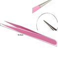 thumbnail image 3 of CPDD 2 Pcs Pinces en Acier Inoxydable Roses pour Extensions de Cils, Pinces Droites et Courbées, Outils d'Application de Faux Cils, 3 of 3
