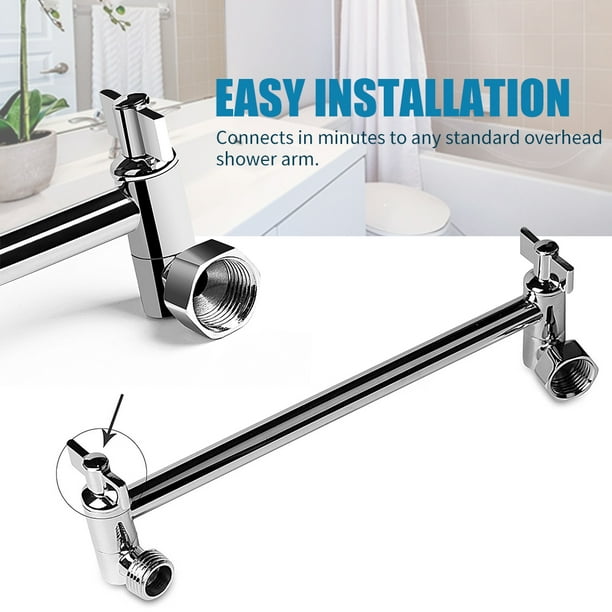 Shower Arm Extension with Lock Joints 11 Inch Adjustable Height Angle