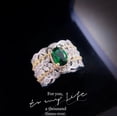 thumbnail image 2 of Round promise ring with emerald cut birthstone for women, 2 of 5