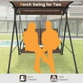 thumbnail image 5 of Aimee Lii 2 Person Porch Swing with Adjustable Canopy and Padded Seat, Outdoor Swing for Adults, Brown, 5 of 7
