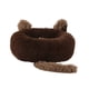 thumbnail image 1 of Cama cálida para gatos y perros con forma de orejas de animales, cojín decorativo y nido cómodo para mascotas. Café 70cm, 1 of 9