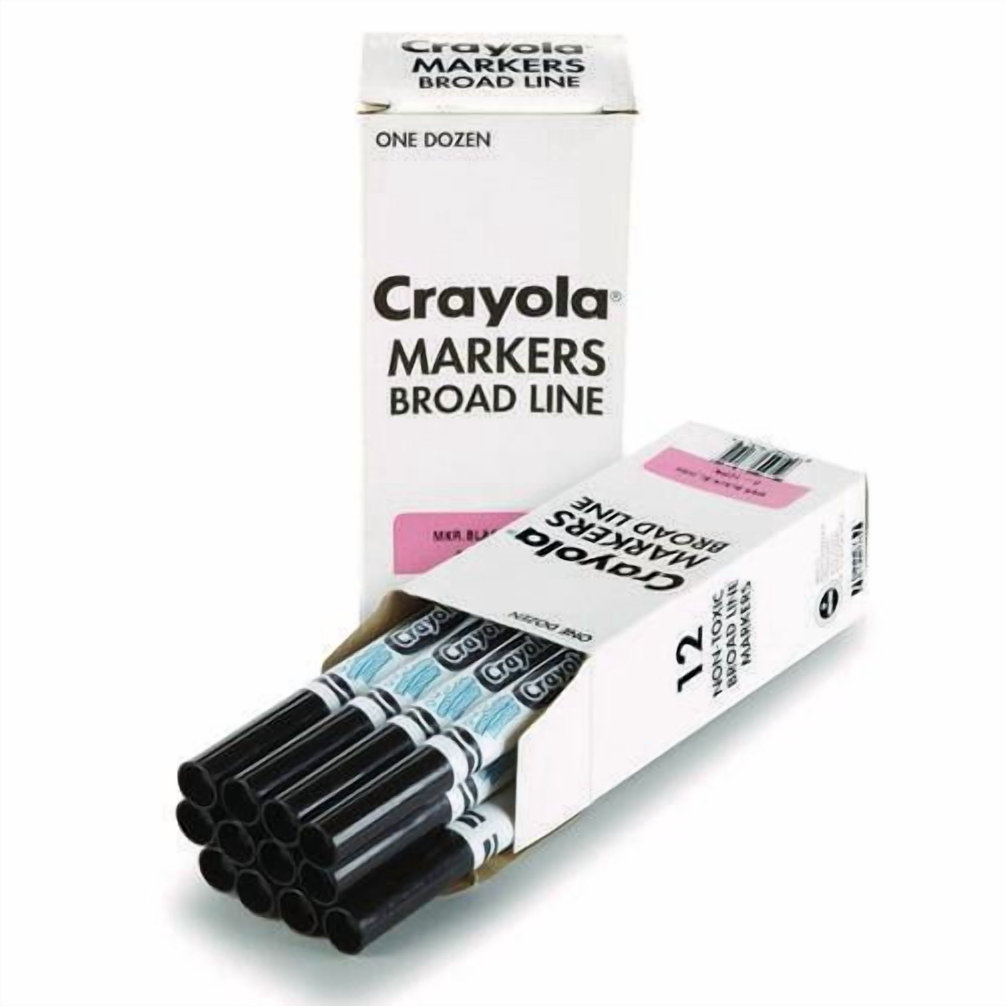 Broad Line Washable Markers, Broad Bullet Tip, Black, 12/box | Bundle of 10