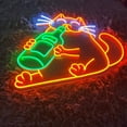 thumbnail image 3 of Handmadetneonsign Drinking cat Neon Sign, Drinking cat Led Sign, Wall Decor, Cat Led Light, Custom, 3 of 5
