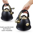 thumbnail image 3 of 2.2 QT Tea Kettle, Whistling Tea Pot with Silicone Handle, Stainless Steel for Stovetops - T03 Black, 3 of 7