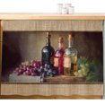 thumbnail image 2 of Western Country Cabinet Curtains 28"W x 35L, Farmhouse Abstract Wines Fruits Beige Under Sink Skirt for Bathroom Vanity Kitchen Self Adhesive, Dust-Proof Privacy Curtain for Closet Shelves Laundry, 2 of 9