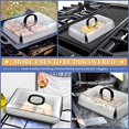 thumbnail image 6 of Rectangle Cheese Melting Dome, Stainless Steel Basting Cover for Flat Top Griddle BBQ Steaming Grilling Cooking Indoor & Outdoor, Large 13In & Small 9.3In, Heavy Duty & Dishwasher Safe(2 Pcs), 6 of 7