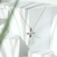 thumbnail image 5 of Rosec Jewels Lab Grown Diamond Cross Pendant for Women (Ef-Vs Grade) - Wavy Cross Necklace with Chain - Ready to Gift for Christmas, 18K White Gold, 5 of 8