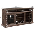 thumbnail image 2 of TV Stand with Electric Fireplace: Rustic Wood Entertainment Center for 65 Inch TV | Spacious Tall TV Cabinet with Adjustable Shelves and Storage Console for Living Room - Brown, 2 of 13