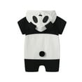 thumbnail image 2 of Bagilaanoe Toddler Baby Boy Girls One-pieces Short Sleeve Hooded Jumpsuit 3M 6M 9M 12M 18M 24M 3T Kids Romper Casual Clothing, 2 of 8