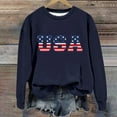 thumbnail image 5 of Beugl USA Sweatshirt on Sale, Women's Autumn Round Neck American Flag USA Print Loose Casual Pullover Sweatshirt USA Sweatshirt Women, Sweatshirt for Teen Girls Navy M, 5 of 6