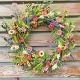 thumbnail image 2 of HuiXinOu Door Wreath, Small Rose and Ring Spring Summer Decoration, Artificial Flower Hanging Decor for Front Door Home, 2 of 7