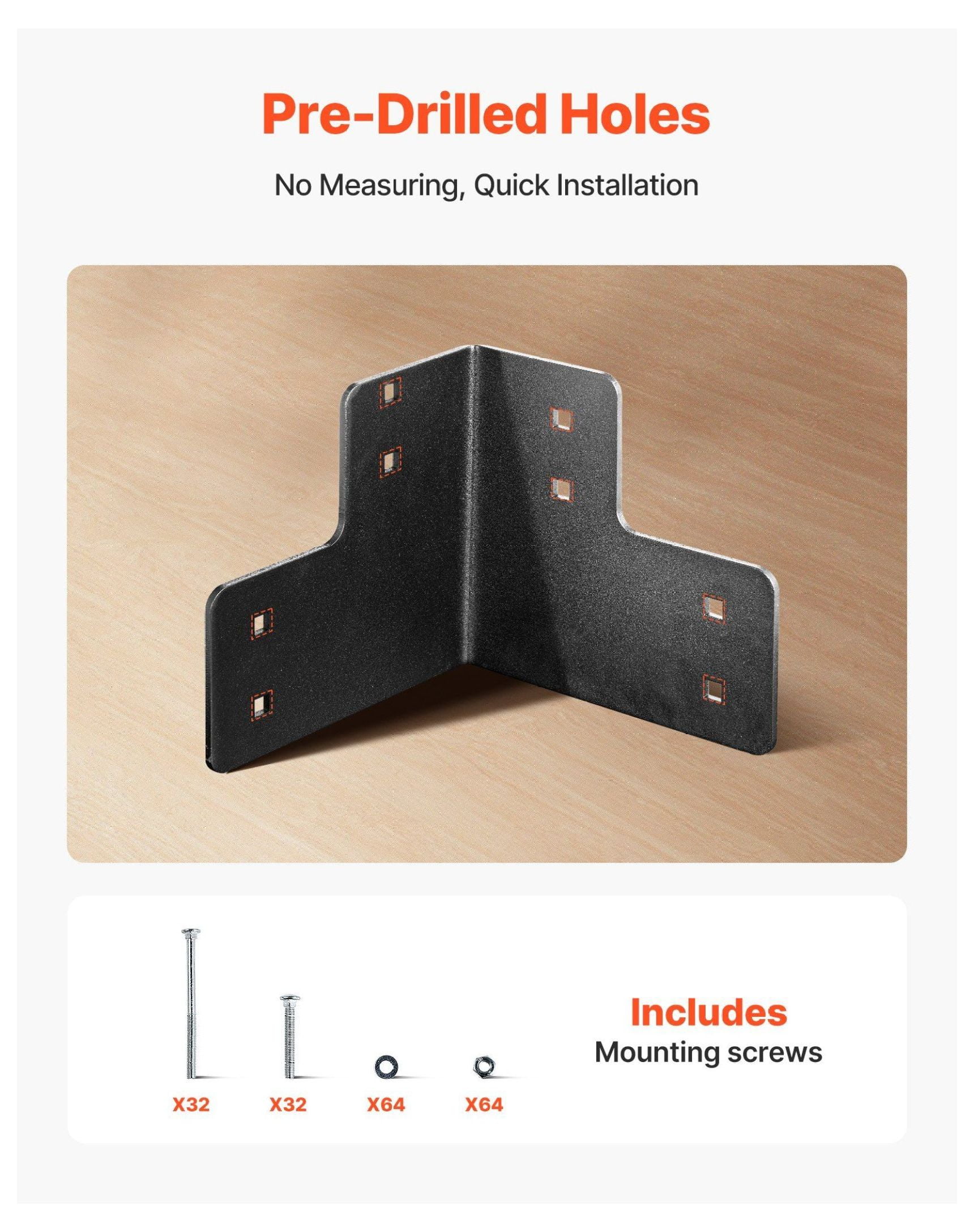 Workbench Corner Brackets 8 Pack, Heavy Duty Angle Brackets 6.5x6.5x6.5in Steel - Workbench Building, Shelves, Planter Racks, DIY Projects, Garage Storage